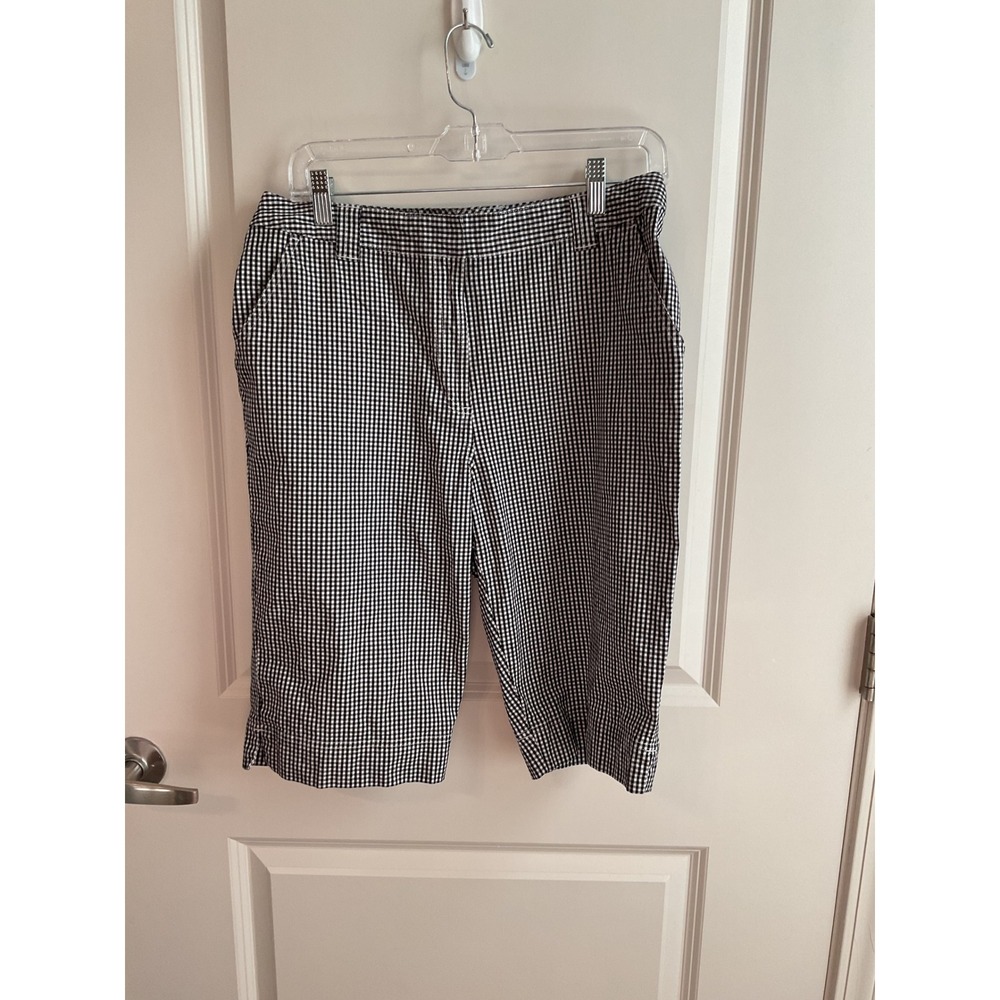 Kim Rogers Gingham black white women's Bermuda shorts size 19 ‎ s